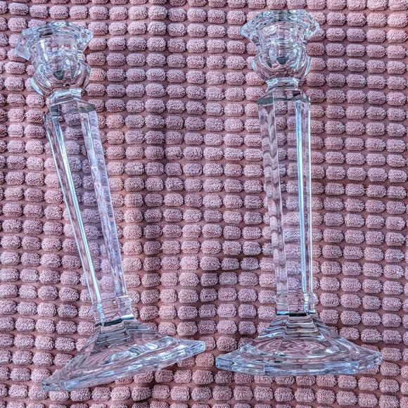 Set of two (2) crystal candlestick holders - Picture 12 of 13